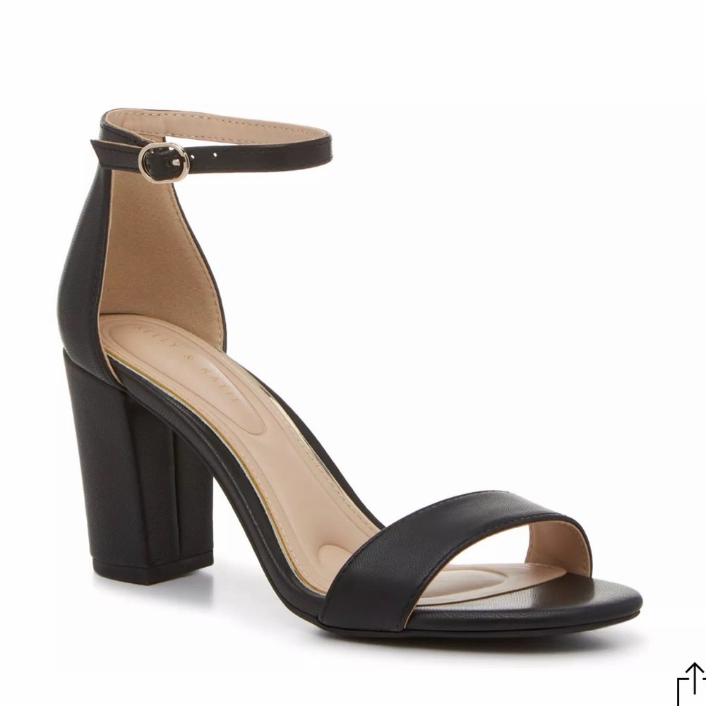 Kelly & Katie Hailee Black Ankle Strap Heels
